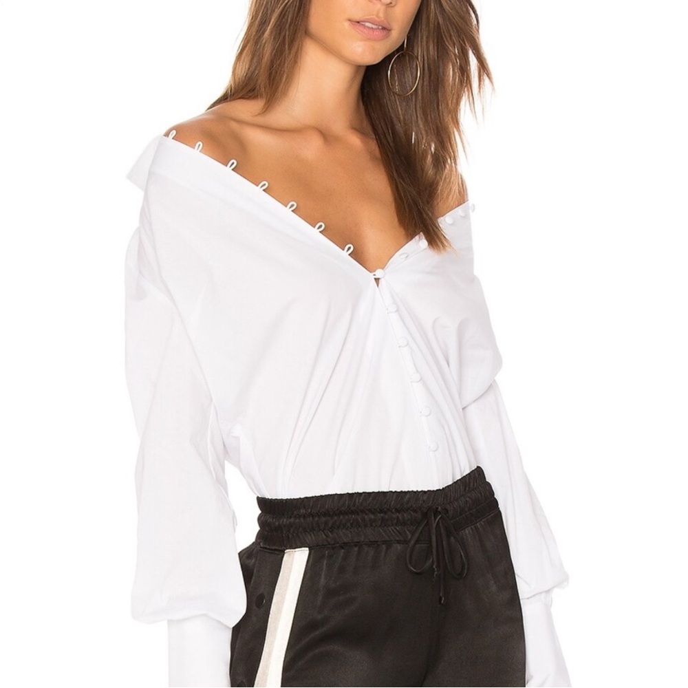 L’AGENCE Naomi Classic Button Down Shirt White Preppy Quiet Luxury Old Money